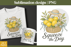 Squeeze the day, Inspirational quote Vintage lemons tote bag Product Image 2