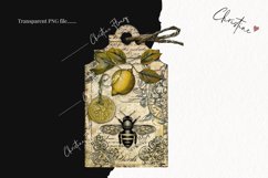 Lemon Honey Vintage Tags | Farmhouse PNG Product Image 2