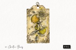 Lemon Honey Vintage Tags | Farmhouse PNG Product Image 1
