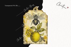 Lemon Honey Vintage Tags | Farmhouse PNG Product Image 2