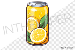 Lemon can PNG Drink Clipart beverage summer cartoon illust Product Image 1