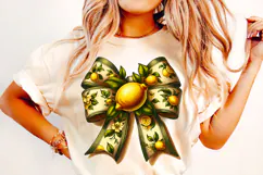 Boho Lemon Coquette PNG, Preppy Summer Lemon PNG, Summer PNG Product Image 2