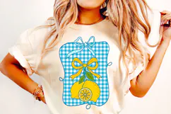 Boho Lemon Coquette PNG, Preppy Summer Lemon PNG, Summer PNG Product Image 1