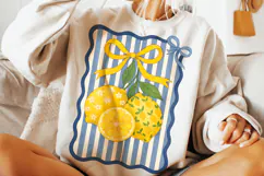 Boho Lemon Coquette PNG, Preppy Summer Lemon PNG, Summer PNG Product Image 1