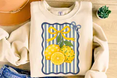 Boho Lemon Coquette PNG, Preppy Summer Lemon PNG, Summer PNG Product Image 4