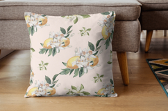 Lemon Floral Shabby Chic Digital Paper Product Image 4