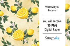 Lemon Floral Shabby Chic Digital Paper Product Image 2