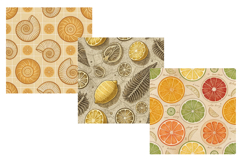 Lemon Fossil Records Digital Paper, Seamless Pattern Product Image 5