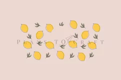 lemon outline floral spring starbucks 16oz hot cup wrap svg presized template for tumbler grande suitable for cricut and silhouette