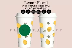 lemon outline floral spring starbucks 16oz hot cup wrap svg presized template for tumbler grande suitable for cricut and silhouette