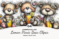 Lemon Picnic Bear Clipart Product Image 1
