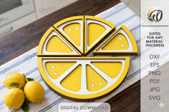 3D Lemon Decor Laser Cut. Lemon Plate SVG Product Image 1