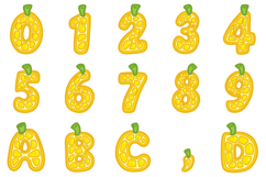 Lemon Slice Fruit Alphabet Lettering Font Citrus ABC SVG PNG Product Image 2