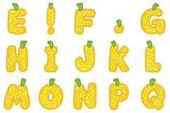 Lemon Slice Fruit Alphabet Lettering Font Citrus ABC SVG PNG Product Image 3