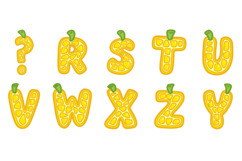 Lemon Slice Fruit Alphabet Lettering Font Citrus ABC SVG PNG Product Image 4