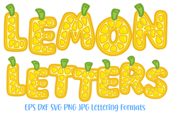 Lemon Slice Fruit Alphabet Lettering Font Citrus ABC SVG PNG  by Squeeb Creative