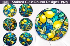 Stained Glass Round PNG | Round Coaster Bundle Product Image 9