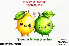 Funny Valentine&#039;s day Food Couple BUNDLE PNG. Product Image 7