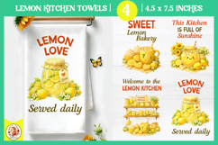 Lemon Kitchen Towel Design, Summer lemon farmhouse Towel Product Image 1