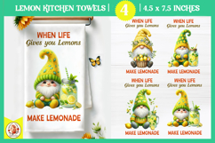 Lemon Kitchen Towel Design, Summer lemon Gnome Towel Product Image 1