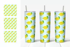 20oz Skinny Lemon Tumbler Sublimation Bright brush strokes Product Image 3