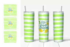 20oz Skinny Lemon Tumbler Sublimation Bright brush strokes Product Image 2