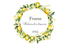 Lemon watercolor frame