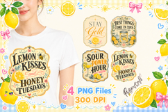 Vintage Lemon Quotes| Lemon Lover Designs | Girly PNG Product Image 1