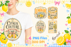 Vintage Lemon Quotes| Lemon Lover Designs | Citrus PNGs Product Image 1