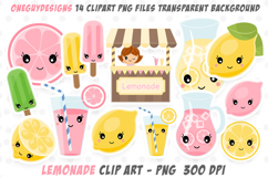 Kawaii Lemonade Clipart | Cute Lemon Stickers PNG Bundle Product Image 1
