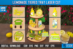Lemonade Tiered Tray Laser Cut | Round Stand | Summer Design Product Image 1