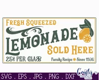 Vintage Farmhouse Home Sign | Lemonade Wall Art Svg Product Image 2