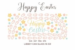 Happy Easter Svg Wrap, Pastel Easter Libbey Can Glass 16oz Product Image 4