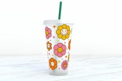 Happy Face Starbucks Wrap, Daisy Cold Cup 24 oz No Hole SVG Product Image 3