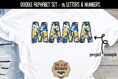 Lemons Blue Floral Doodle Alphabet Numbers | Patterned PNG Product Image 4