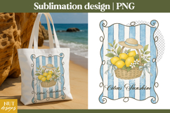 Citrus Sunshine, Coquette png, Vintage Lemons tote bag Product Image 1