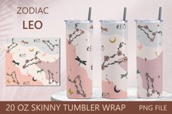 Zodiac tumbler wrap, Leo symbol, 20 oz skinny tumbler png Product Image 1