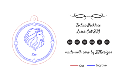 Leo Necklace Laser Cut SVG Product Image 2