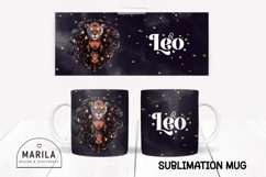 Leo Zodiac Sign mug sublimation design Product Image 1