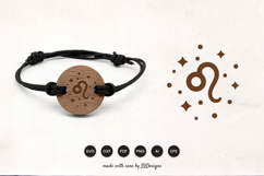 Leo Bracelet Laser Cut SVG - Wooden Zodiac Laser Cut Product Image 1
