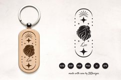 Leo Keychain Laser Cut SVG - Zodiac Laser Cut Product Image 1