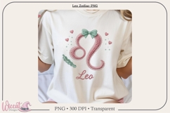 Leo Zodiac PNG, Cozy Faux Knit Astrology Clipart, Pastel Zod Product Image 7