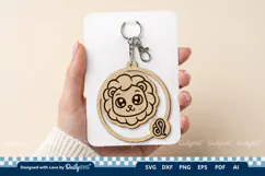 Cute Zodiac Keychain SVG | Leo Astrology Design Product Image 3