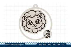 Cute Zodiac Keychain SVG | Leo Astrology Design Product Image 2