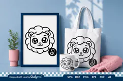 Cute Zodiac Sign SVG | Kawaii Astrology Design Product Image 1