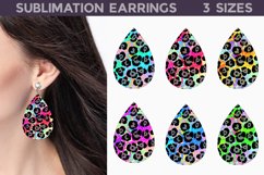 leopard Teardrop Earring | Leo Print Earring Sublimation Product Image 1