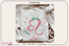 Leo Zodiac PNG, Cozy Faux Knit Astrology Clipart, Pastel Zod Product Image 3