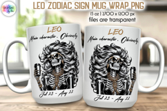 Snarky Skeleton Zodiac Sign Mug Wrap, Leo Zodiac Mug Product Image 1