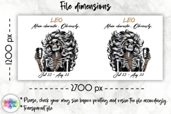 Snarky Skeleton Zodiac Sign Mug Wrap, Leo Zodiac Mug Product Image 2