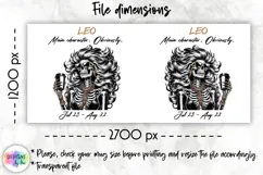 Snarky Skeleton Zodiac Sign Mug Wrap, Leo Zodiac Mug Product Image 2